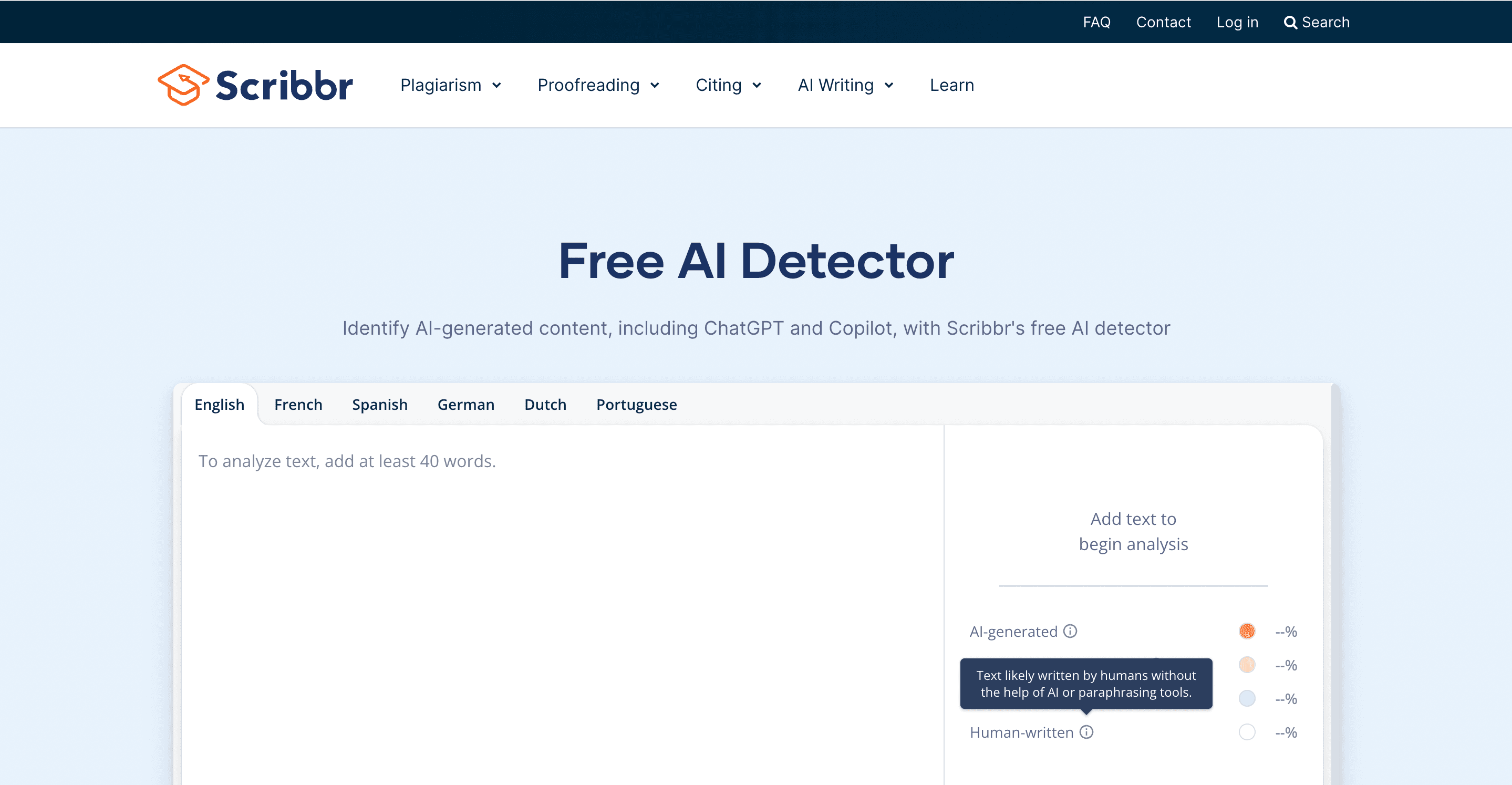 Scribbr - Scribbr AI Checker